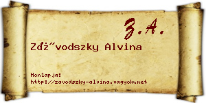 Závodszky Alvina névjegykártya